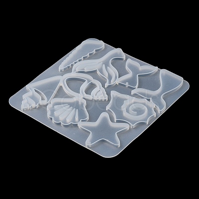 Shell/Starfish/Fishtail Ocean Theme DIY Pendant Silhouette Silicone Molds DIY-G102-01A-1