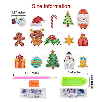 2 Sets 2 Style Christmas Theme DIY Diamond Painting Stickers Kits for Kids DIY-SZ0003-42-1