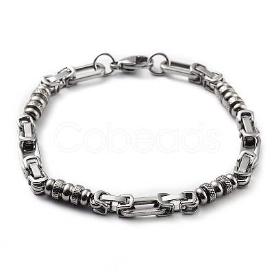 Non-Tarnish 304 Stainless Steel Link Chain Bracelet for Men Women BJEW-Z023-19P-1