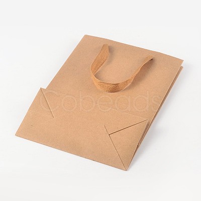 Rectangle Kraft Paper Bags with Handle AJEW-L048B-02-1