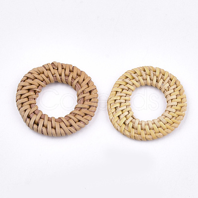 Handmade Reed Cane/Rattan Woven Linking Rings WOVE-T005-06A-1