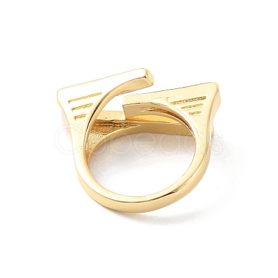 Rack Plating Brass Enamel Cuff Ring for Women RJEW-F143-03G-1