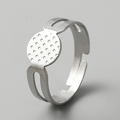 50Pcs Adjustable 304 Stainless Steel Finger Rings Findings DIY-WH0410-54-1