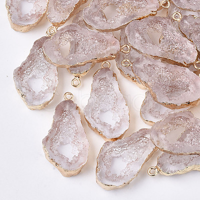 Druzy Resin Pendants RESI-S383-015D-1