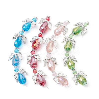 Angel Fairy Shape Electroplate Transparent Glass Beads Strands AJEW-JB01174-1