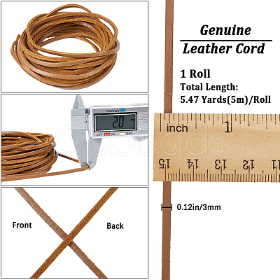 Gorgecraft Flat Cowhide Leather Jewelry Cord LC-GF0001-10C-02-1