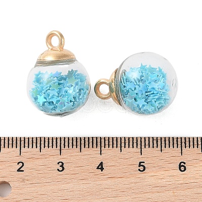 Glass Round Pendants GLAA-P063-01G-04-1