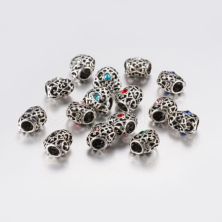 Tibetan Style Alloy Rhinestone European Beads PALLOY-F200-06-1