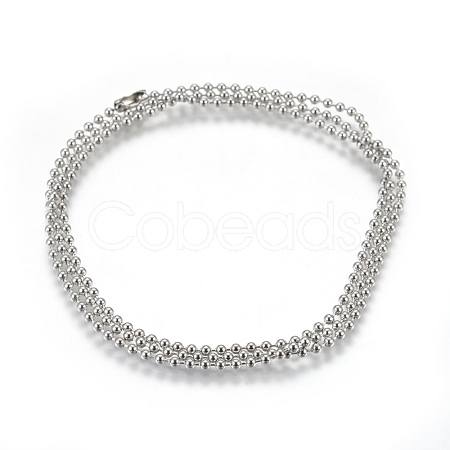 Stainless Steel Ball Chain Necklace Making MAK-L019-01B-P-1