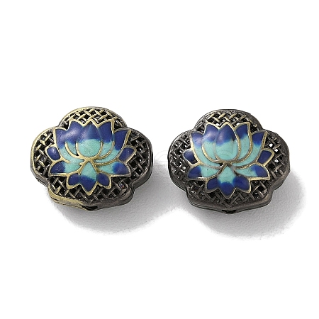 Brass Enamel Beads KK-M284-16AB-1