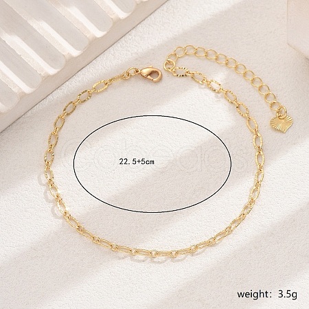 Chic Brass Cable Chain Anklets for Women WR7462-1