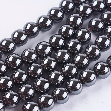 Non-Magnetic Synthetic Hematite Beads Strands X-G-H1624-10mm-3-1