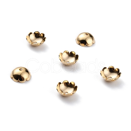 Brass Bead Caps X-KK-O131-20G-1