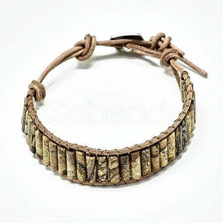 Cowhide Leather Cord Bracelets BJEW-R309-01B-09-1