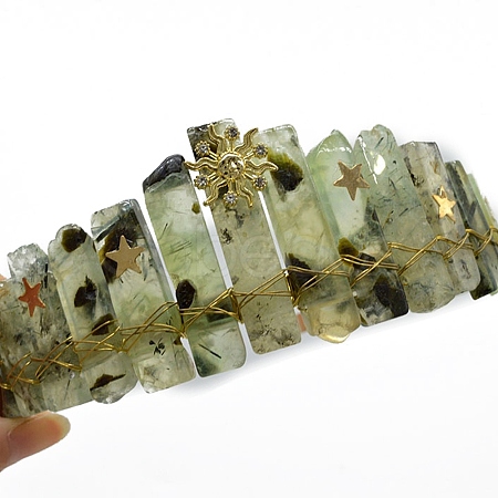 Natural Prehnite Hair Bands PW-WGE968B-08-1