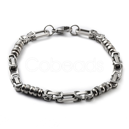 Non-Tarnish 304 Stainless Steel Link Chain Bracelet for Men Women BJEW-Z023-19P-1