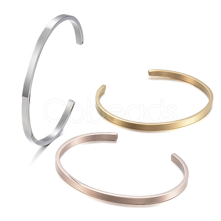 304 Stainless Steel Cuff Bangles BJEW-K173-02-1