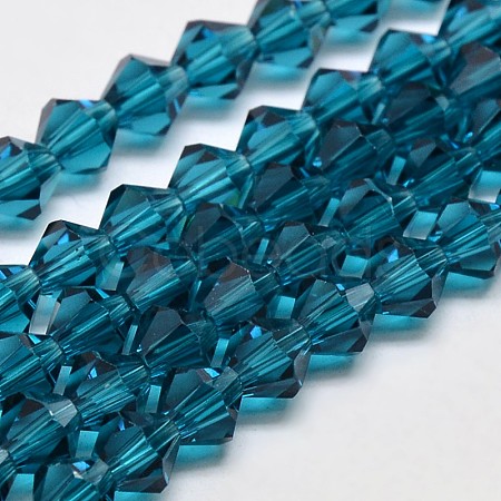 Imitate Austrian Crystal Bicone Glass Beads Strands GLAA-F029-6x6mm-01-1