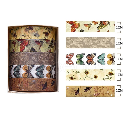 5 Rolls Forest Theme Paper Decorative Paper Tapes Set STIC-H002-05C-1