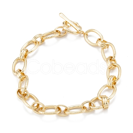 Brass Link Bracelets BJEW-K221-01G-1
