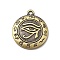 Tibetan Styles Alloy Pendants, Flat Round with Eye Pattern, Antique Bronze, 34x29.5x4mm, Hole: 2.8mm