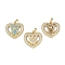 Brass Micro Pave Cubic Zirconia Pendants, Real 18K Gold Plated, Heart with Bear Charms, Mixed Color, 21x22.5x4mm, Hole: 6x3mm