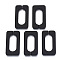 Opaque Spray Painted Acrylic Linking Rings, Quick Link Connectors, for Cross Chains Making, Rectangle, Black, 43.5x23x4.5mm, Inner Diameter: 30x12mm, about 147pcs/500g