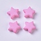 Opaque Acrylic Beads, Star, Pearl Pink, 9.5x9.5x3.5mm, Hole: 0.5mm