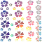 Gorgecraft 4 Sheets 2 Styles Flower PVC Waterproof Car Stickers, Reflective Self-Adhesive Decals, for Vehicle Decoration, Colorful, 132~160x300~368x0.3mm, 2 sheets/style