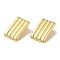 Brass Stud Earrings, Cadmium Free & Lead Free, Rectangle, Real 18K Gold Plated, 32.5x21mm