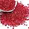 6/0 Spray Paint Glass Seed Beads, Teardrop, Crimson, 5x4.5x4mm, Hole: 1mm, about 4500pcs/pound