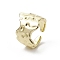 Rack Plating Brass Open Cuff Ring, Real 18K Gold Plated, Inner Diameter: 18mm