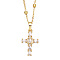 Fashionable Hip Hop Cross Pendant Necklace for Women with Micro Inlaid Gemstones and Zircon Crystals (NKB072), Clear, size 1