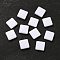 Opaque Acrylic Beads, Square, White, 8x8x3mm, Hole: 1mm