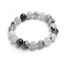 Natural Tourmalinated Quartz/Black Rutilated Quartz Stretch Bracelets, Round, 2-1/8 inch(5.3cm), Bead: 10.8~11.5mm