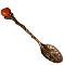 Alloy Coffee Tea Spoon, Natural Red Jasper Heart Head Spoon, 130x20mm