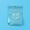 Plastic Zip Lock Bags, Resealable Small Jewelry Storage Bags Self Seal Bags, Top Seal, Rectangle with Smiling Face, Deep Sky Blue, 12x9cm