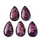 Natural Imperial Jasper Pendants, Dyed, Teardrop Charms, Purple, 50.5x30.5x7.5~8mm, Hole: 1.5mm