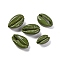 Baking Painted Cowrie Shell Beads, No Hole/Undrilled, Olive, 20.5x13.5x7mm