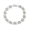 Non-Tarnish 201 Stainless Steel Flat Round Link Chain Bracelets for Women Men, Stainless Steel Color, 8-5/8 inch(22cm)