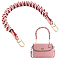 PU Leather Bag Handles, with Alloy Clasp, for Bag Straps Replacement Accessories, Misty Rose, 43.5x2.35x2.1cm