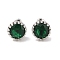 Rack Plating Brass Micro Pave Cubic Zirconia Split Earrings, Long-lasting Plated, Carat Round Shape, Platinum, Green, 9mm