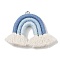 Polypropylene Pendants, with Alloy Findings, Rainbow, Cornflower Blue, 42~48x49~70x6.5~7.5mm, Hole: 5mm