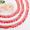 Double Layer Pleated Polyester Lace Trim OCOR-WH0079-37-4