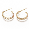 Semicircular Brass Stud Earrings KK-T050-54G-NF-3