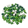 160Pcs 5 Style Irish Theme Painted Natural Wood Beads WOOD-LS0001-48-2