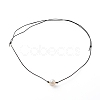 Pearl Luster Plated Round Faceted Natural Agate Pendant Necklace NJEW-JN03657-01-1