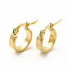 201 Stainless Steel Grooved Hoop Earrings with 304 Stainless Steel Pins for Women EJEW-M214-08D-G-2