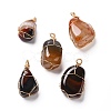 Natural Agate Beads Pendant PALLOY-JF00863-1