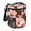 Flower Pattern Oxford Zipper Knitting Bucket Bag with Handle PW-WG31343-03-1